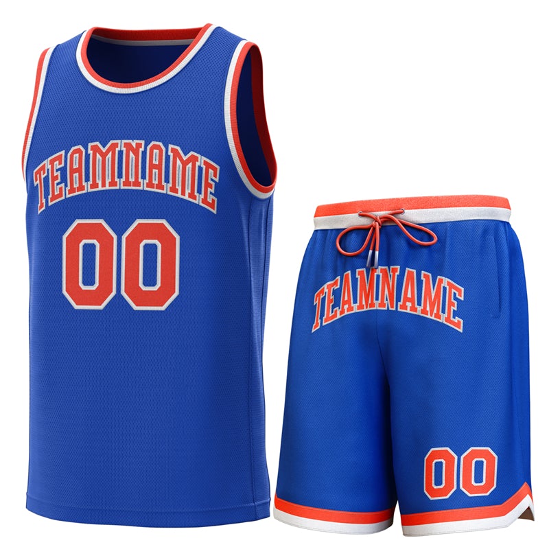 Maillot de basket-ball personnalisé Royal-Orange Classic