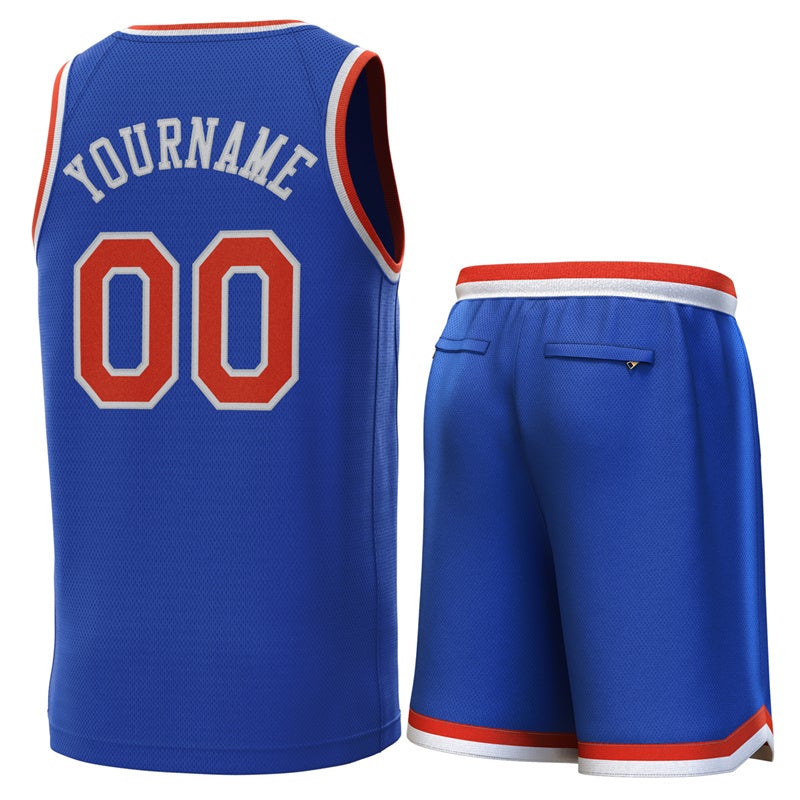 Maillot de basket-ball personnalisé Royal-Orange Classic