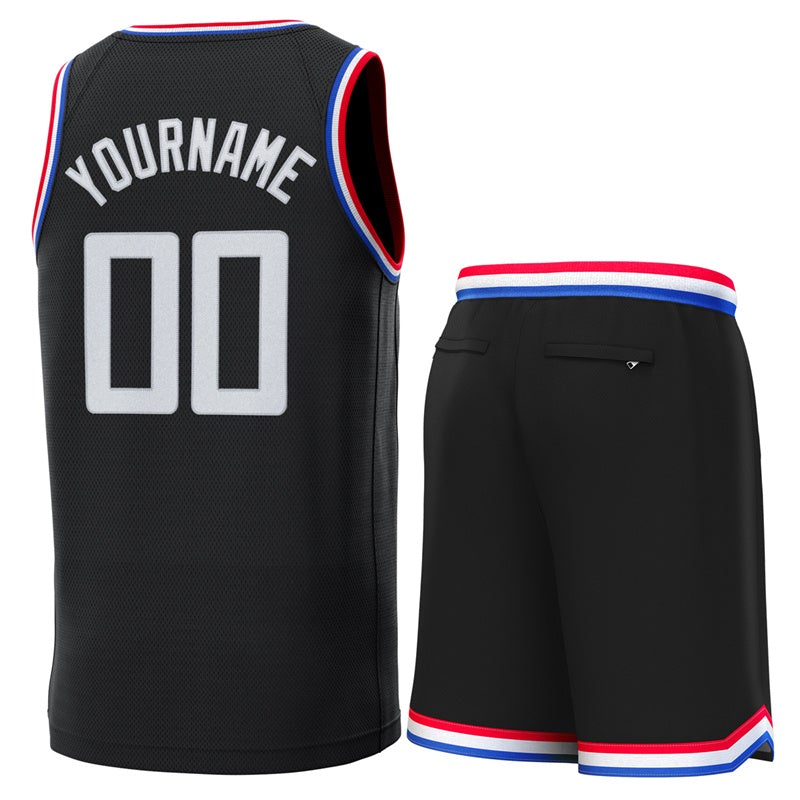 Maillot de basket-ball personnalisé noir rouge-Royal Classic