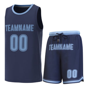 Maillot de basket-ball personnalisé, ensembles classiques bleu marine Lt