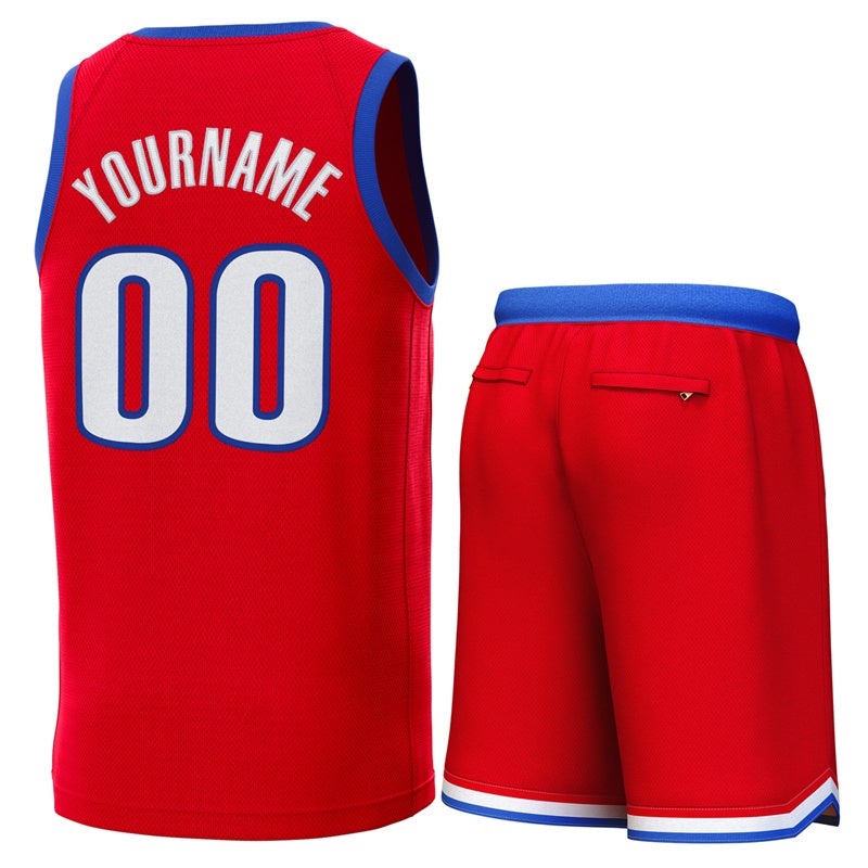 Custom Red Royal Classic Sets Basketball Jersey