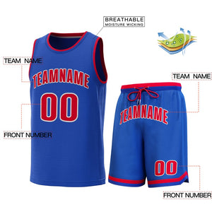 Custom Royal Red-Royal Classic Sets Basketball Jersey