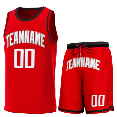 Custom Red Black Classic Sets Basketball Jersey
