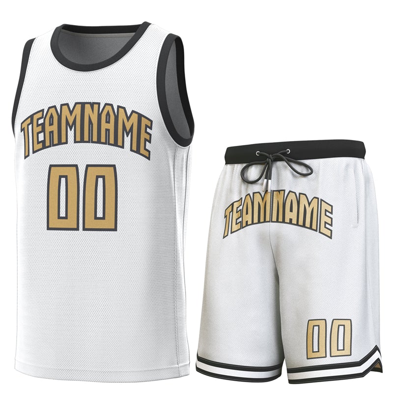 Custom White Black Classic Sets Basketball Jersey