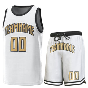 Maillot de basket-ball personnalisé blanc noir classique