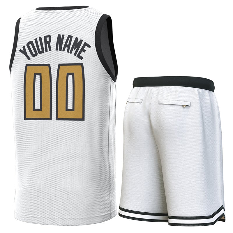 Custom White Black Classic Sets Basketball Jersey