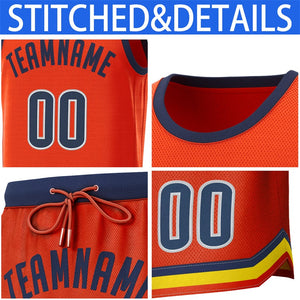 Maillot de basket-ball personnalisé Orange Navy Classic