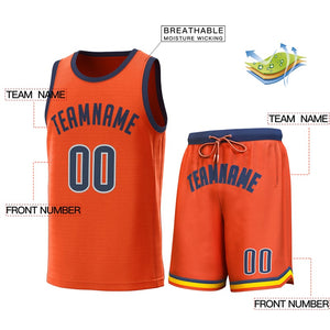 Maillot de basket-ball personnalisé Orange Navy Classic