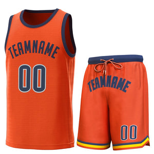 Maillot de basket-ball personnalisé Orange Navy Classic