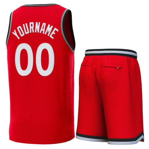 Custom Red Black-Gray Classic Sets Basketball Jersey