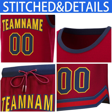 Custom Maroon Red Classic Sets Basketball Jersey