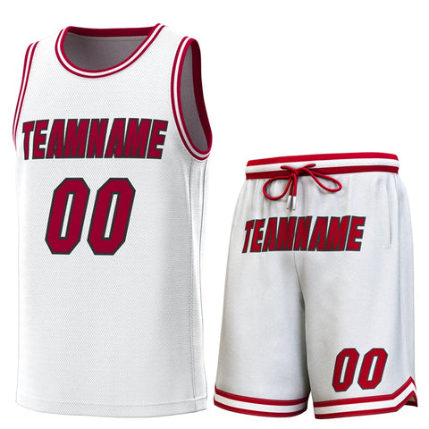 Custom White Crimson-Crimson Classic Sets Basketball Jersey