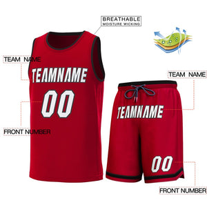 Maillot de basket-ball personnalisé, ensembles classiques rouge-cramoisi marron