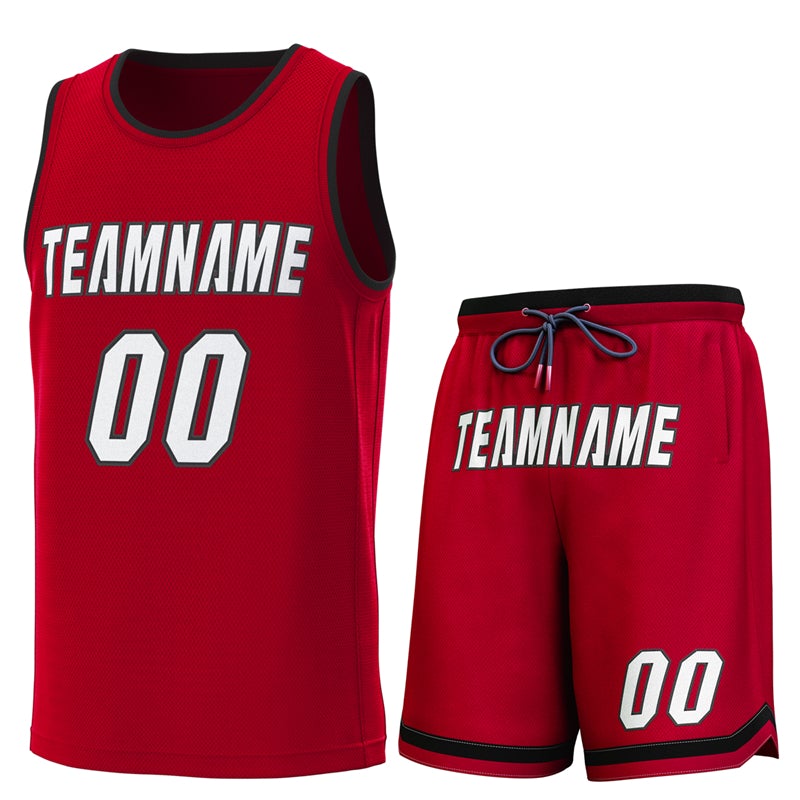 Maillot de basket-ball personnalisé, ensembles classiques rouge-cramoisi marron