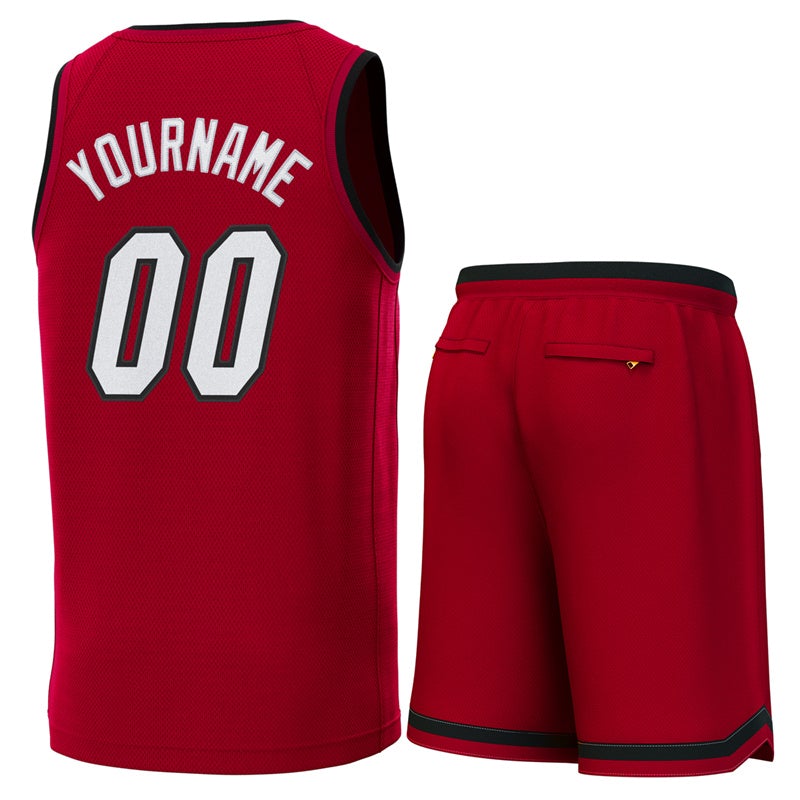 Maillot de basket-ball personnalisé, ensembles classiques rouge-cramoisi marron