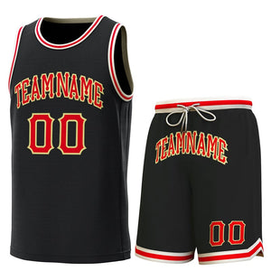 Custom Black Red Classic Sets Authentic Basketball Jersey