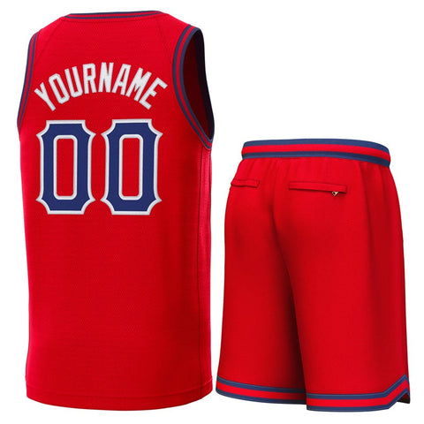 Custom Red Navy-Red Classic Sets Basketball Jersey