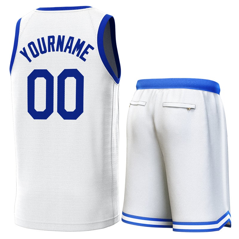 Maillot de basket-ball personnalisé blanc rouge-Royal Classic