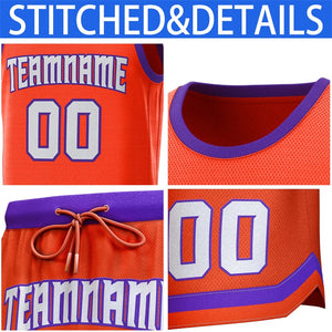 Custom Orange Purple Classic Sets Basketball Jersey