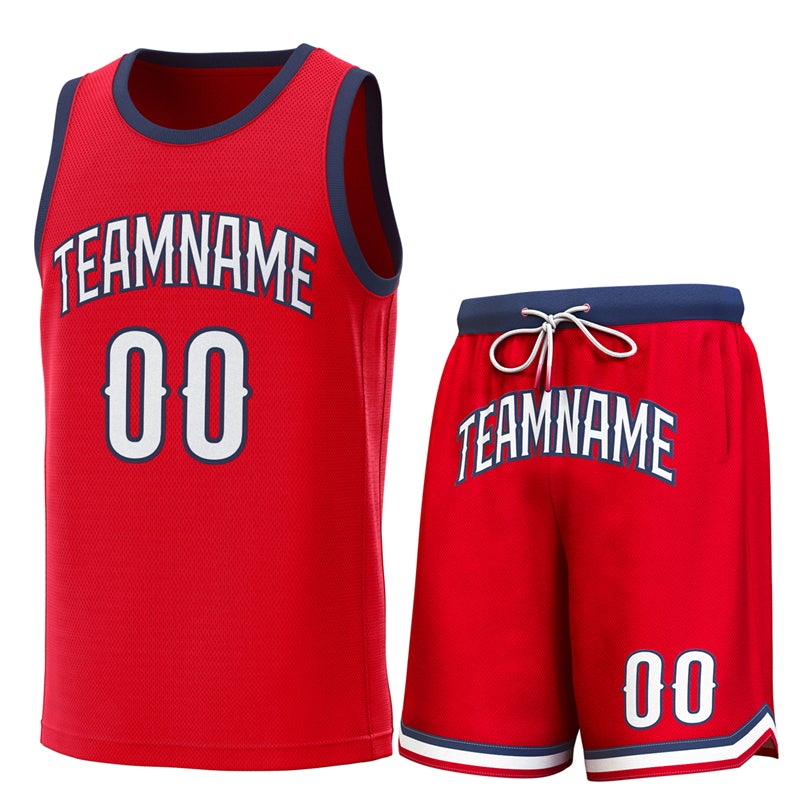 Custom Red Navy Classic Sets Basketball Jersey