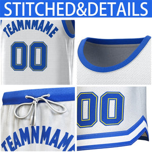 Custom White Royal Classic Sets Basketball Jersey