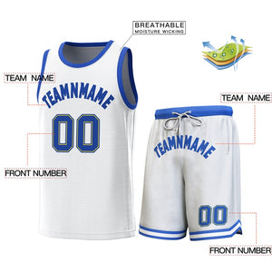 Custom White Royal Classic Sets Basketball Jersey