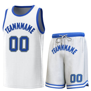 Custom White Royal Classic Sets Basketball Jersey