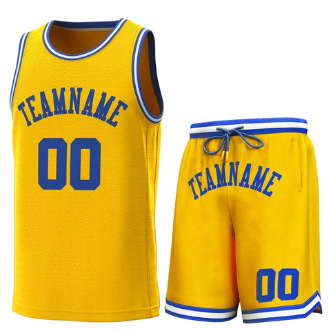 Custom Yellow Royal-White Classic Sets Basketball Jersey