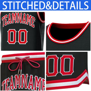 Custom Black Red-White-Classic Sets Basketball Jersey