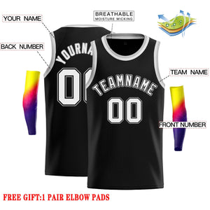 Custom Black White-Gray Classic Tops Casual Basketball Jersey