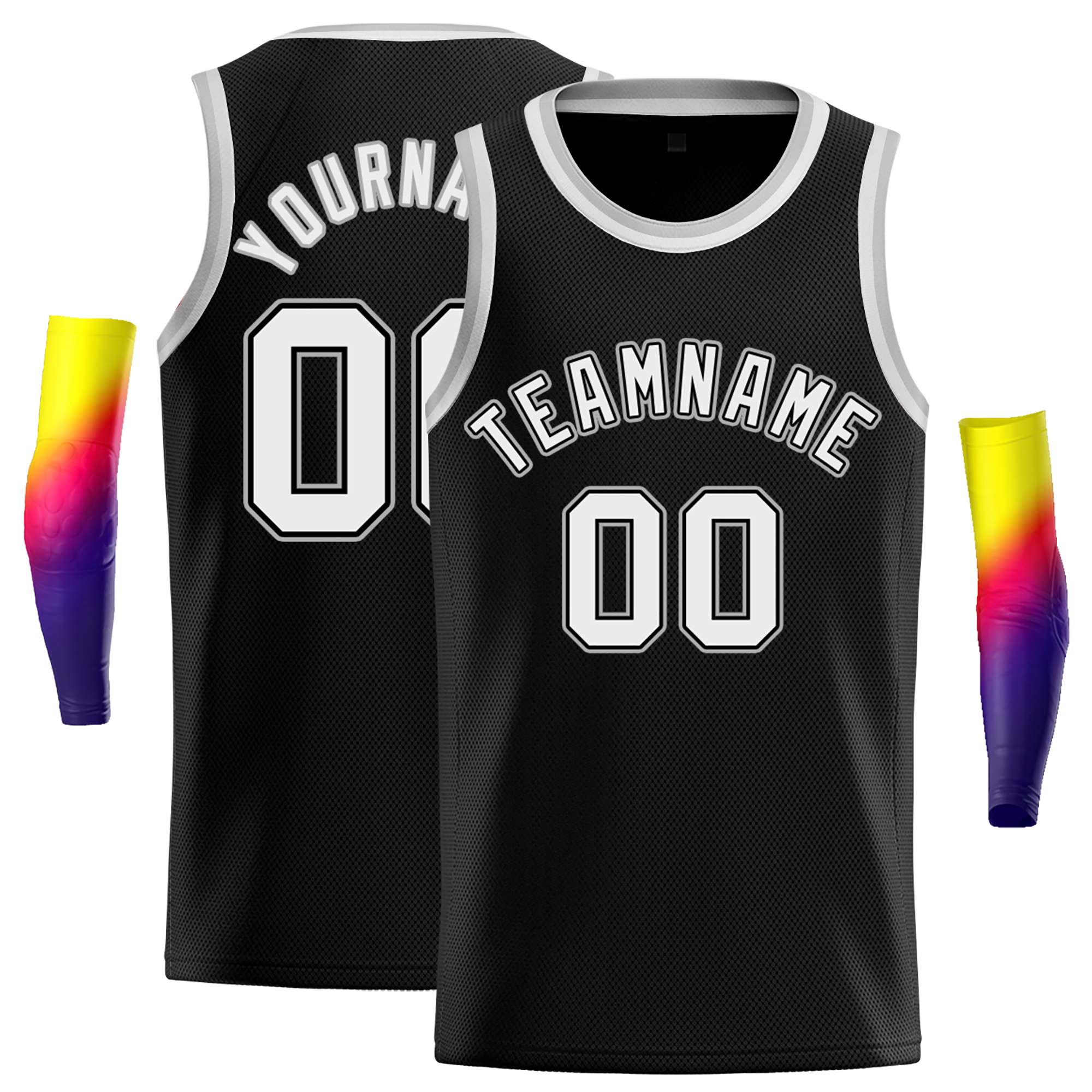 Custom Black White-Gray Classic Tops Casual Basketball Jersey