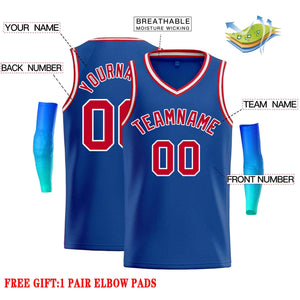 Custom Royal Red-White Classic Tops Men Casual Basketball Jersey