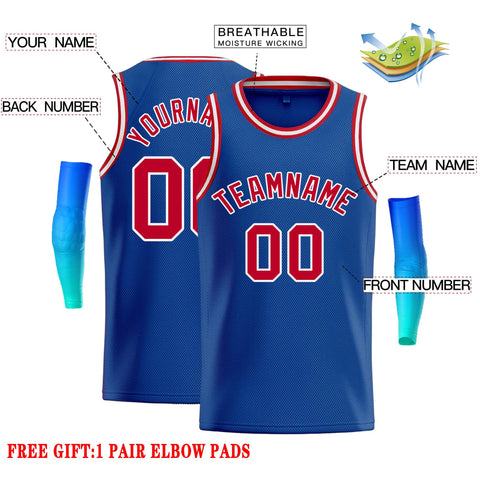 Custom Royal Red-White Classic Tops Casual Basketball Jersey