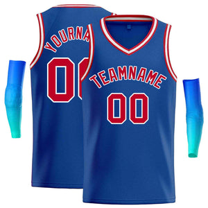 Custom Royal Red-White Classic Tops Men Casual Basketball Jersey