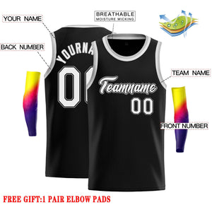 Custom Black White-Gray Classic Tops Casual Basketball Jersey