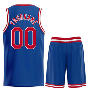 Uniforme de sport de guérison Royal rouge-blanc personnalisé, ensembles classiques, maillot de basket-ball