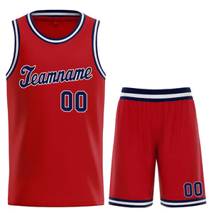 Custom Red Navy Classic Sets Basketball Jersey