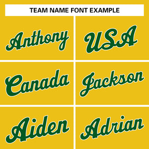 Custom Yellow Green-White Classic Tops Athletic Basketball Jersey