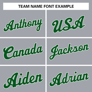 Custom Gray Green-White Classic Tops Men/Boy Athletic Basketball Jersey