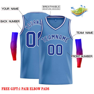 Custom Light Blue Blue-Classic Tops Men Casual Basketball Jersey