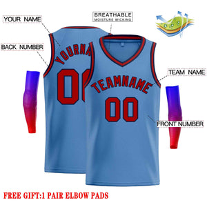 Maillot de basket-ball décontracté pour hommes, bleu clair personnalisé, Maroon-Navv, hauts classiques