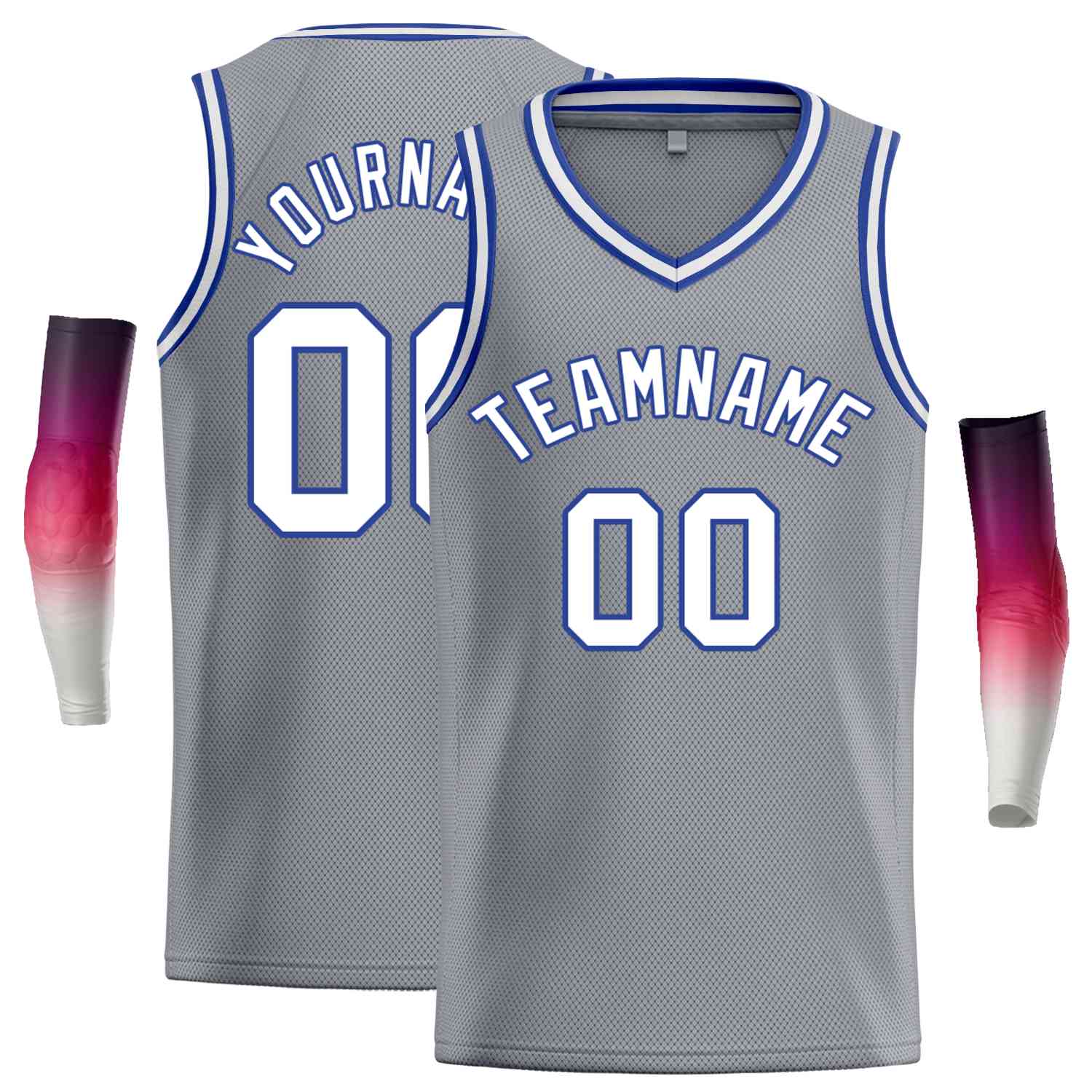 Custom Dark Gray White-Blue Classic Tops Men Casual Basketball Jersey