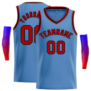 Custom Light Blue Maroon-Black Classic Tops Men Casual Basketball Jersey