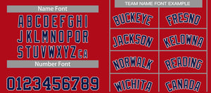 Custom Red Navy-White Classic Sets Curved Basketball Jersey