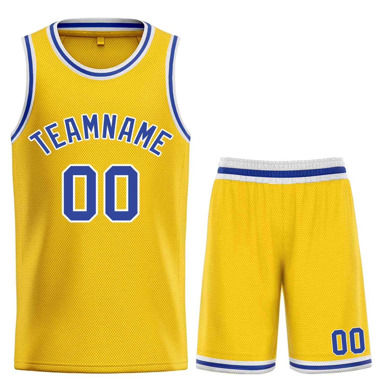 Custom Yellow Royal-White Bull Classic Sets Basketball Jersey