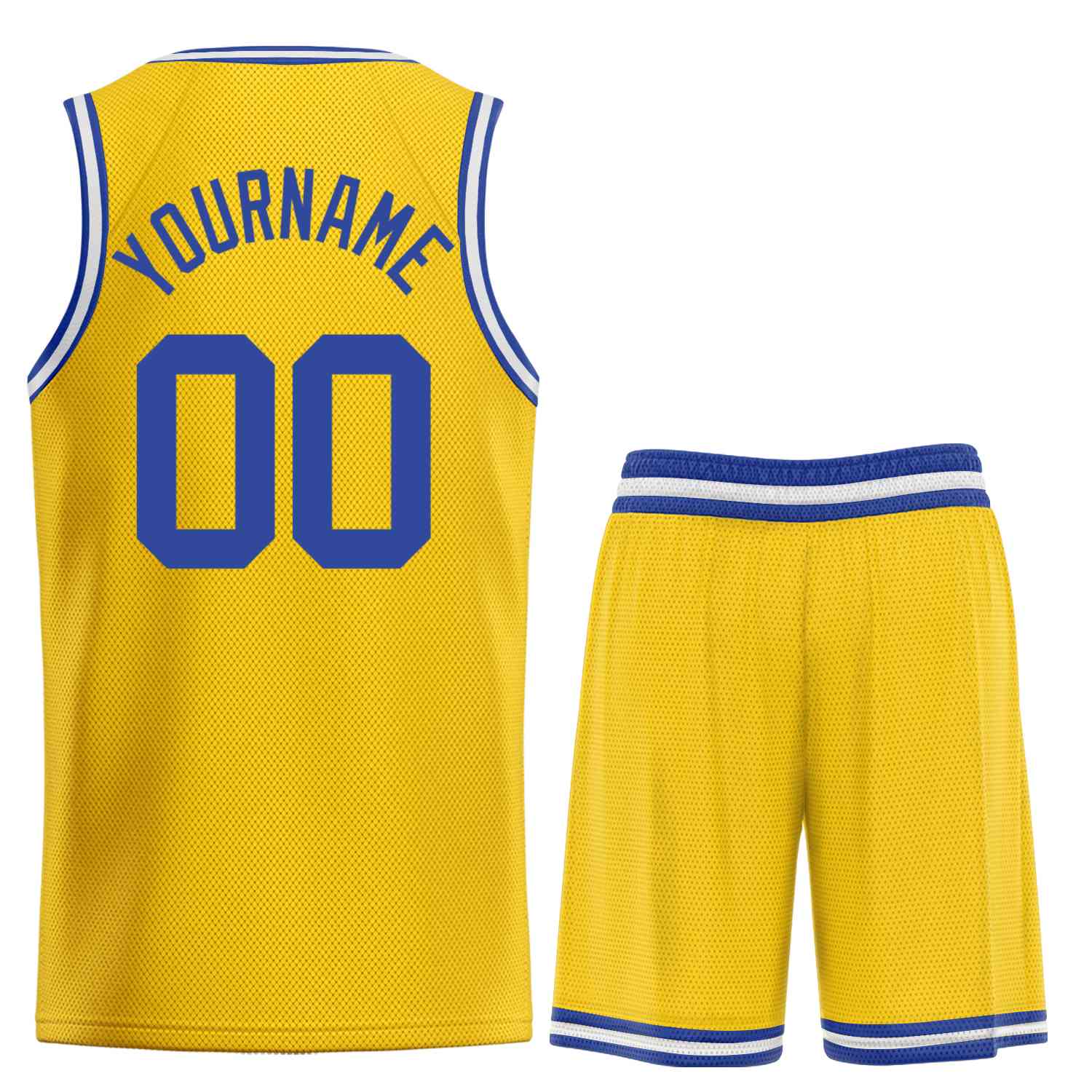 Maillot de basket-ball personnalisé, ensembles classiques de taureau bleu jaune