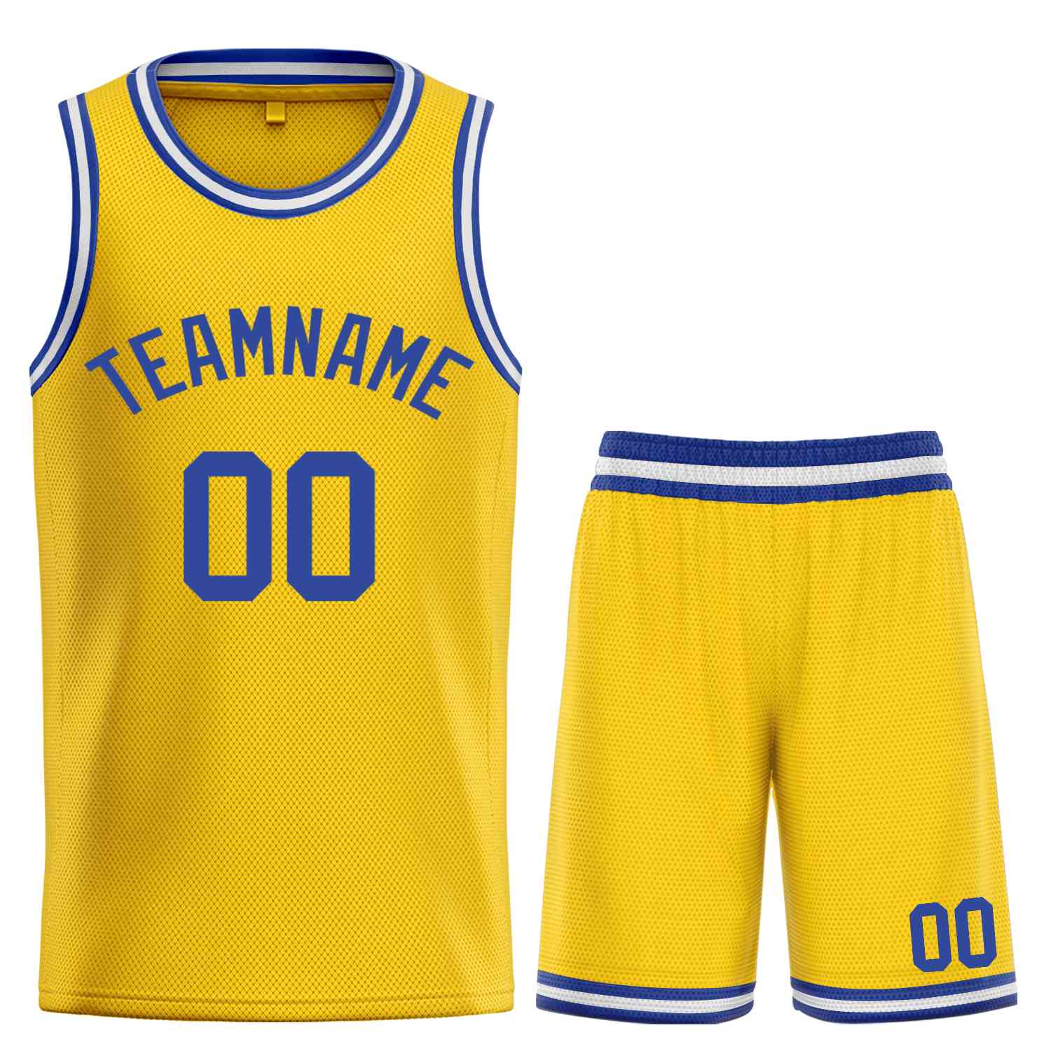 Custom Yellow Blue Bull Classic Sets Basketball Jersey