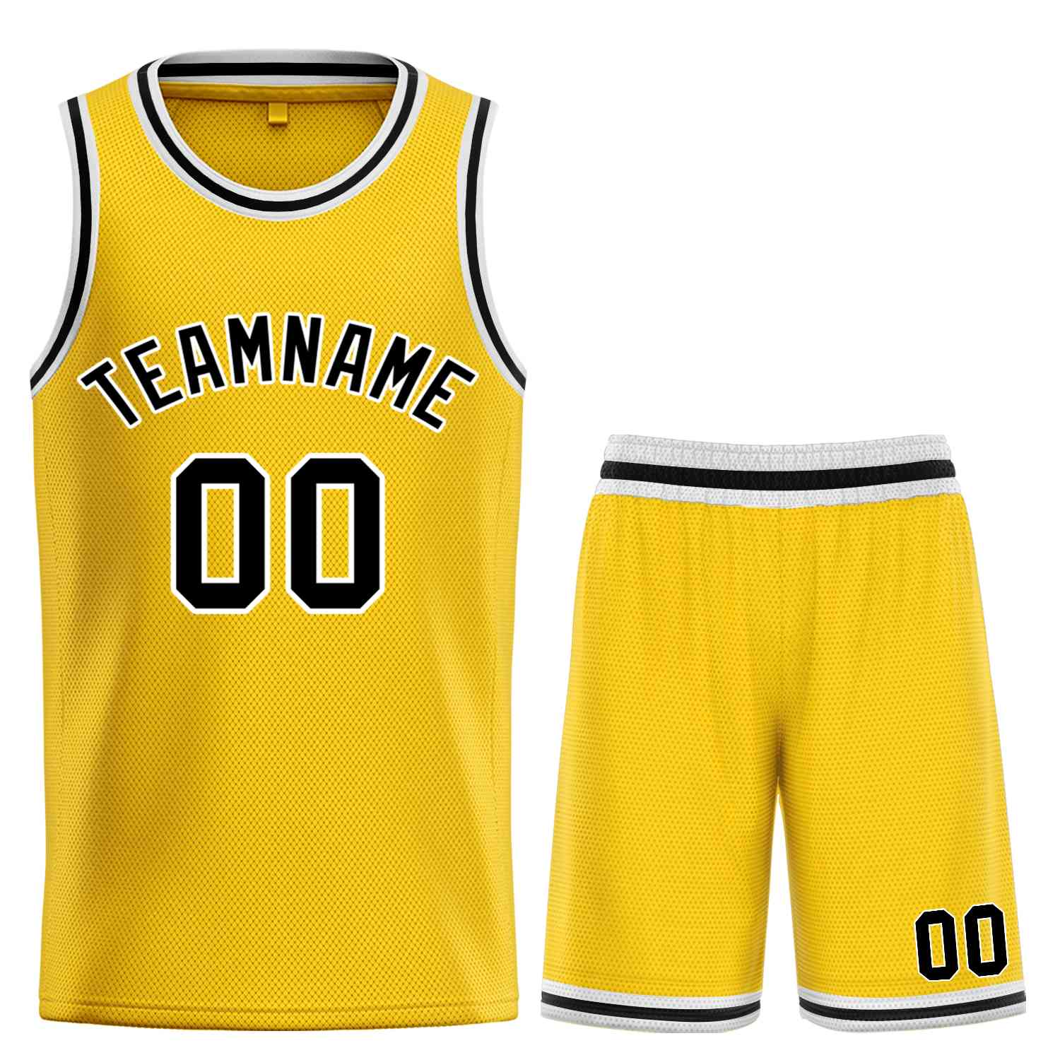 Maillot de basket-ball personnalisé, ensemble classique de taureau jaune noir-blanc