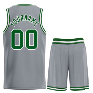 Custom Dark Gray Green-White Classic Sets Bull Basketball Jersey