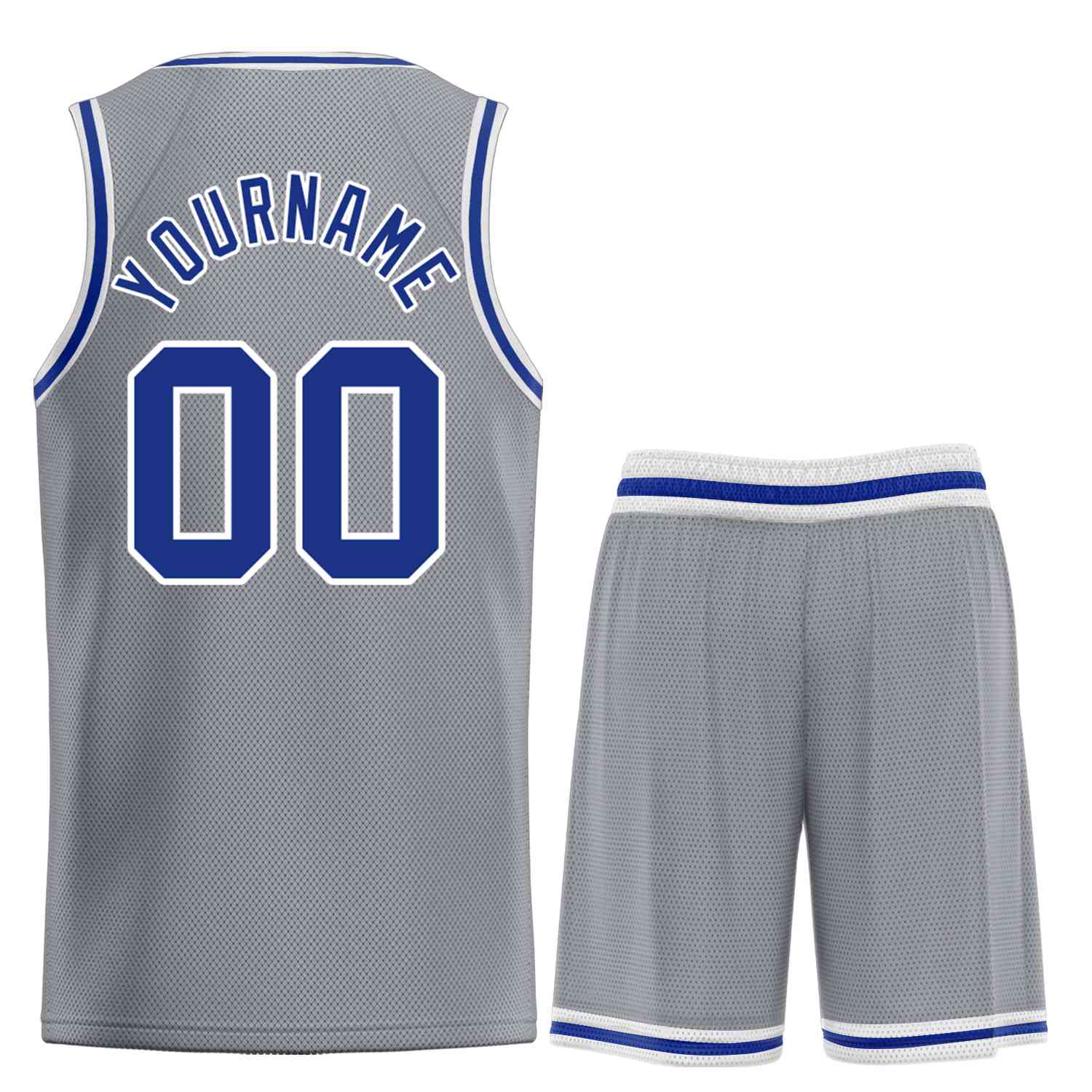 Maillot de basket-ball Bull personnalisé, gris foncé, Royal-blanc, ensembles classiques